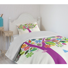 Flower Butterflies Bedspread Set