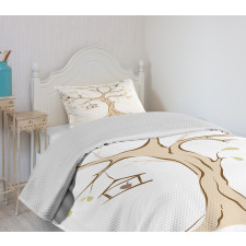 Apple Flying Birds Art Bedspread Set