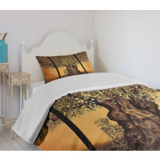 Greece Olive Trees Bedspread Set