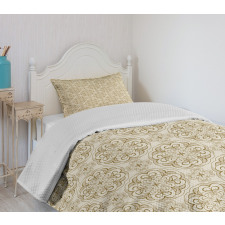 Baroque Floral Motif Bedspread Set