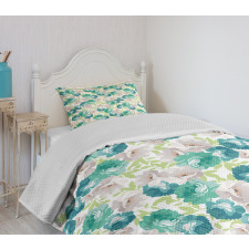 Flora Pattern with Rose Bedspread Set