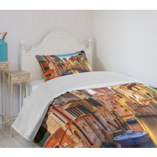 Venice Canal Cityscape Bedspread Set