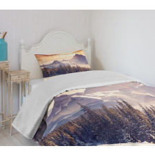 Winter Evening Mountain Bedspread Set