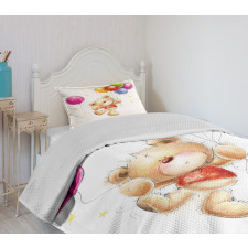Teddy Bear with Baloon Bedspread Set