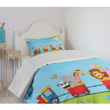 Cartoon Animal Sun Bedspread Set