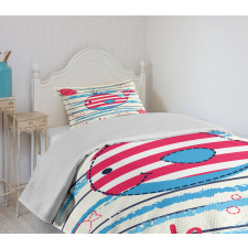 Fish Sailor Marine Sea Bedspread Set