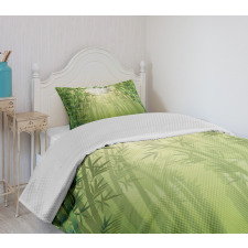 Bamboo Trees in Forest Bedspread Set