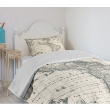 Retro Old America Map Bedspread Set