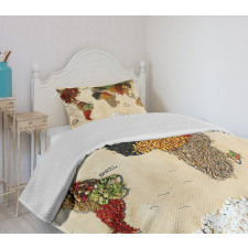 Boho Food Bedspread Set