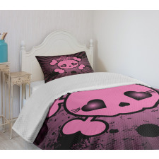 Skull Grunge Pop Art Bedspread Set