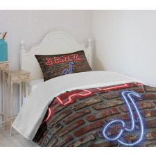 All Jazz Sign Brick Wall Bedspread Set