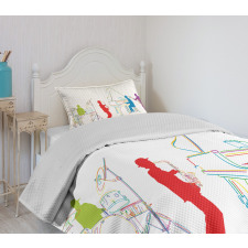 Retro Jazz Band Music Bedspread Set