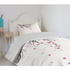 Cherry Blossom Flower Bedspread Set