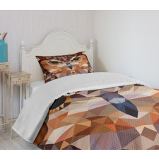 Geometric Mosaic Owl Art Bedspread Set