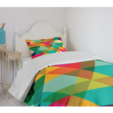 Retro Colors Graphic Art Bedspread Set