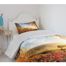 Autumn Forest Bench Bedspread Set