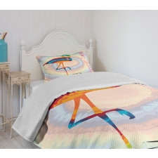 Rainbow Colored Birds Bedspread Set