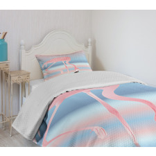 Birds in Love Lake Bedspread Set