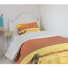 Tropical Animal Sunset Bedspread Set