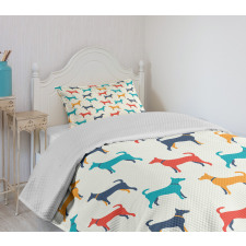 Retro Dog Bedspread Set