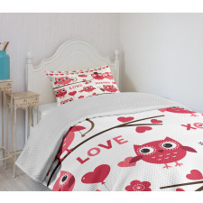 Romantic Owls Arrows Bedspread Set