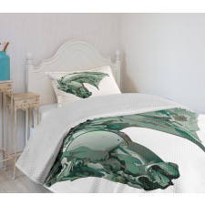 Green Stain Horse Head Bedspread Set