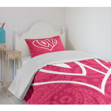 Retro Big Heart Bedspread Set