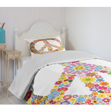 Floral Peace Bedspread Set