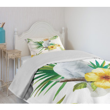 Hibiscus with Wild Birds Bedspread Set