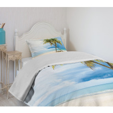 Beach Palm Trees Rock Bedspread Set