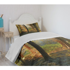 Sunset Dark Pine Trees Bedspread Set