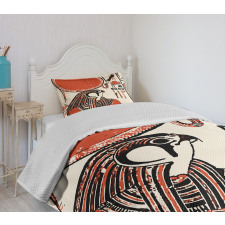 Old Language Bedspread Set