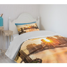 Cityscape of Brooklyn Bedspread Set