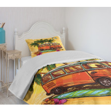 Hippie Old Exotic Bus Bedspread Set