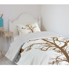 Owl Autumn Tree Branch Bedspread Set
