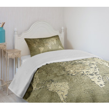 Nostalgic World Map Bedspread Set