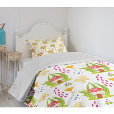 Spring Forest Toadstool Bedspread Set