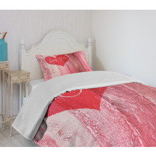 Heart on Wooden Board Bedspread Set