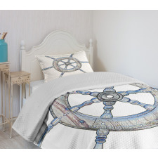 Wooden Ship Wheel Bedspread Set