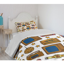 90s Theme Retro Bedspread Set