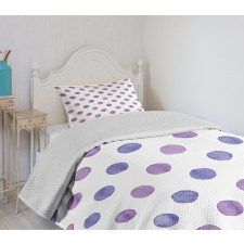 Watercolor Polka Dots Bedspread Set