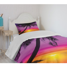 Palm Shadow at Sunset Bedspread Set