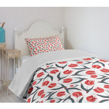 Vintage Inspired Tulips Bedspread Set