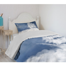 Clouds Ship in Sky Bedspread Set