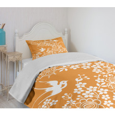 Japanese Tree Birds Art Bedspread Set