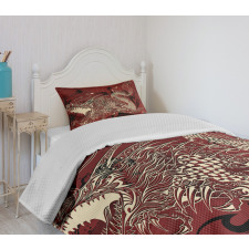 Japanese Dragon Doodle Bedspread Set