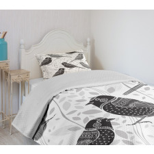 Birds and Floral Patterns Bedspread Set