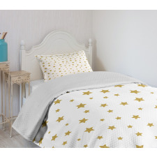 Yellow Stars Pattern Bedspread Set
