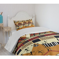 Hunt Zebra Tribe Ethnic Bedspread Set