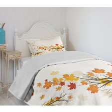 Seasonal Tree Branches Autumn Bedspread Set